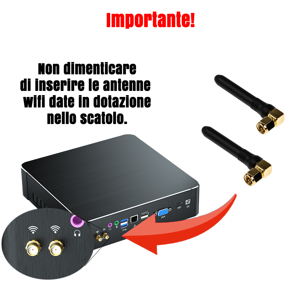 Betashop Mini PC 16GB DDR4 + 1000 GB SSD, Mini Computer, Intel core i7 (3.0GHz), Gigabit Ethernet,HD, Wi-Fi, BT Office 365 Desktop PC