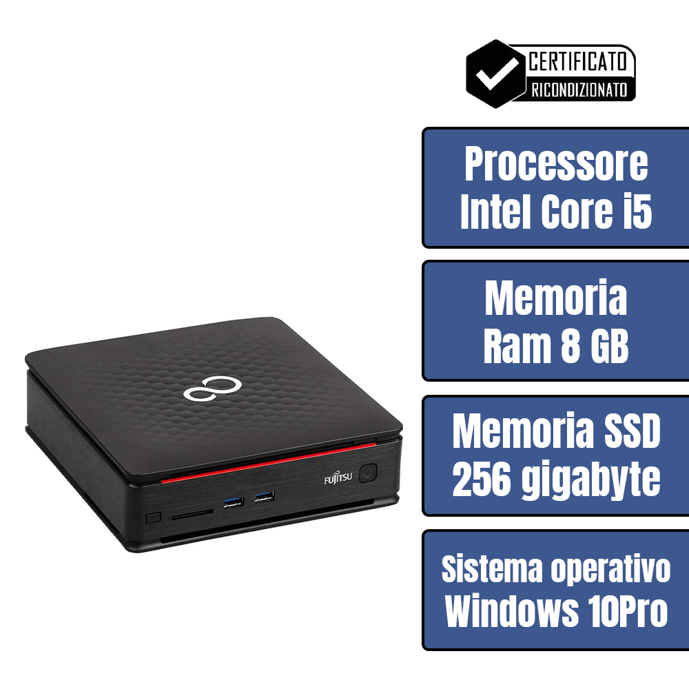 Fujitsu ESPRIMO Q920 • Intel® Core™ i5 - 4570T • 8 GB DDR3 • 256 GB SSD • Windows 10 Pro • Pennetta Wi-Fi