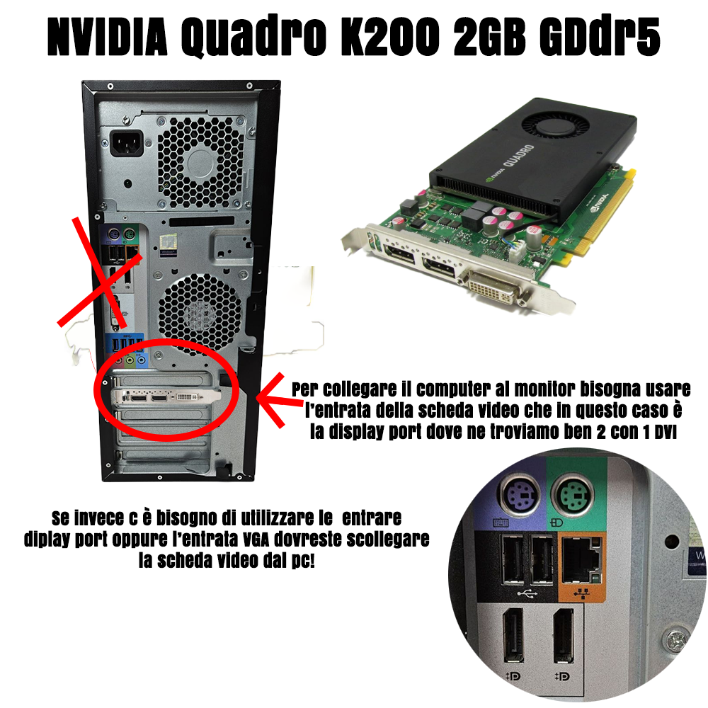 HP Workstation Z240 PC RICONDIZIONATO, Processore core i7-6700K, Memoria Ram 64GB, Disco 1500 GB (1000 SSD + 512 HDD), SCHEDA VIDEO NVIDIA QUADRO K2000 2GB DDR5, WIN 11 PRO + OFFICE 365