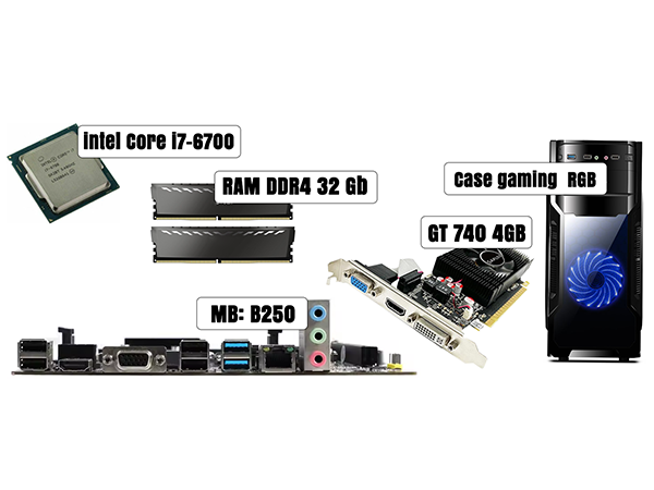 Betazon PC Fisso Gaming Desktop NUOVO • Cpu intel core i7-6700 • 32GB RAM DDR4 • 1TB SSD • Windows 11 Pro • WiFi • nvidia GEFORCE GT 740 4GB • Pronto All'Uso