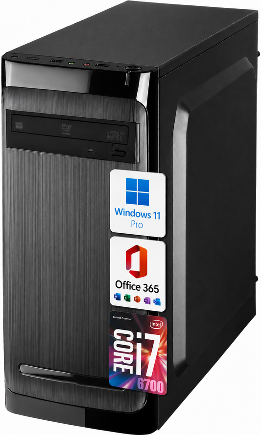 EAN: 8052219939895 - PC Fisso Betazon Desktop NUOVO pronto all'uso • Intel core i7-6700 • 32GB RAM DDR4 • 512 GB SSD • Windows 11 Pro • Office 365 • WiFi • DVD • Ideale per ufficio e attivita' professionali • Garanzia 2 anni