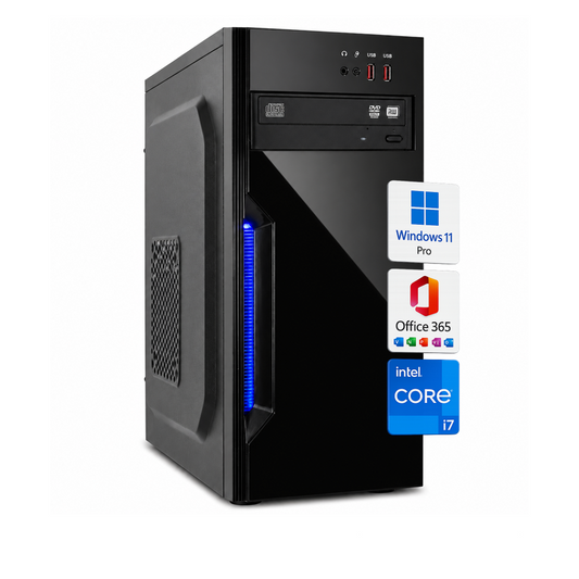 PC Fisso Desktop NUOVO • Cpu intel core i7-4790 • 32GB RAM DDR3 • 1TB SSD • Windows 11 Pro • Office 365 • Pronto All'Uso • USB 3.0 • DVD • pennetta wifi in omaggio