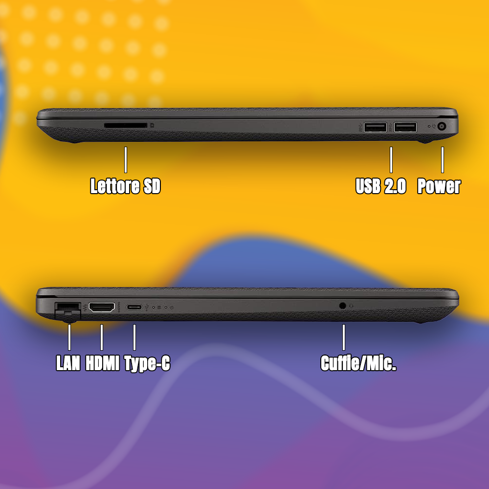 HP Notebook NUOVO • Ram 32Gb Ddr4 • Cpu Amd Ryzen 5 fino a 4,2 Ghz • 15,6" Full Hd • Wifi • Bluetooth • SSD NVME 128 + SSD 256 GB • SISTEMA OPERATIVO • MOUSE + PENNETTA USB