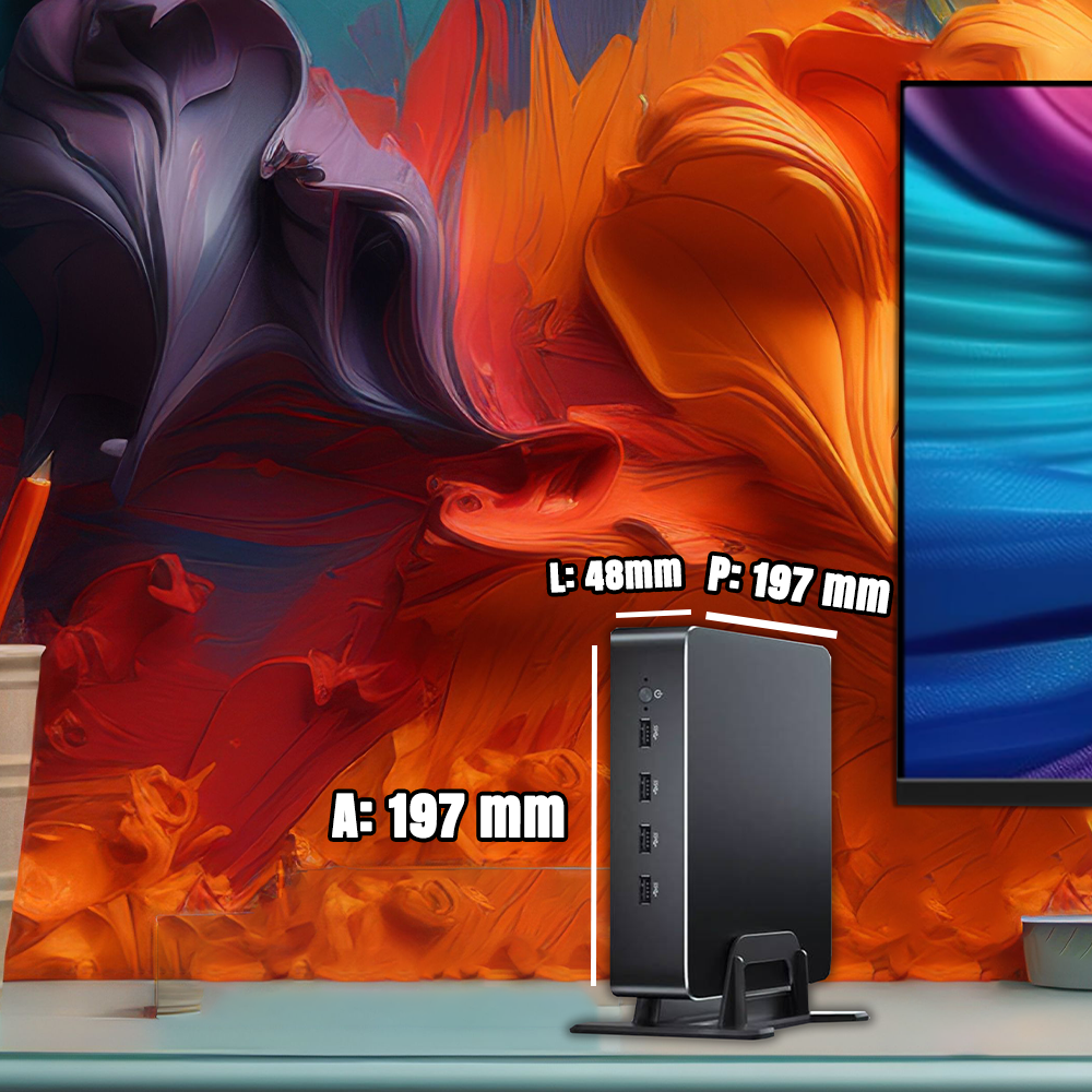 Betashop Mini PC 16GB DDR4 + 1000 GB SSD, Mini Computer, Intel core i7 (3.0GHz), Gigabit Ethernet,HD, Wi-Fi, BT Office 365 Desktop PC