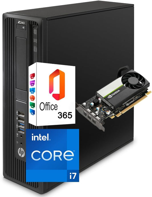 HP Workstation Z240 SFF PC Computer Desktop, Processore core i7-6700, Memoria Ram 32GB, Disco SSD 1TB, SCHEDA VIDEO NVIDIA P400 2GB DDR5, WIN 11 PRO + OFFICE 365