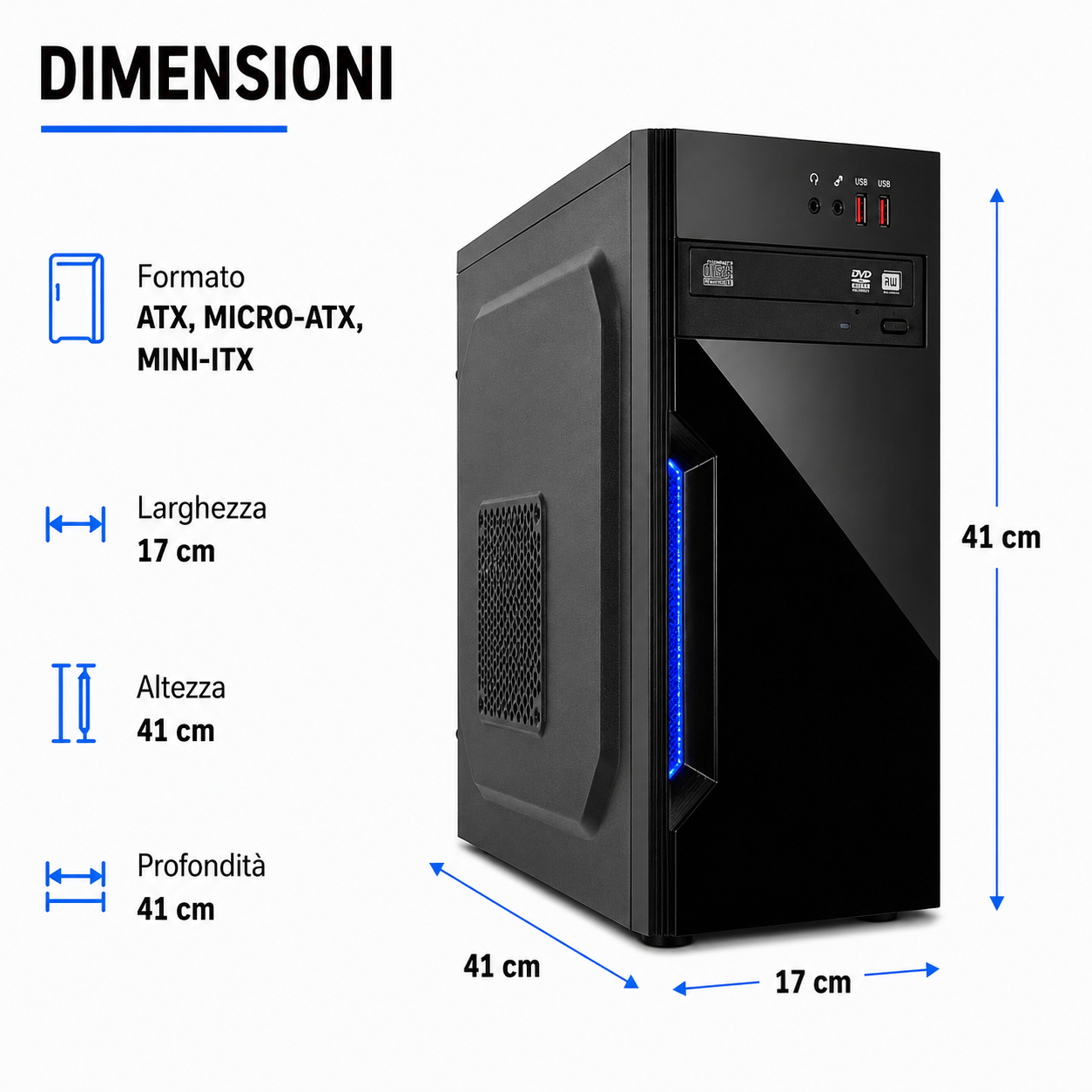 PC Fisso Desktop NUOVO • Cpu intel core i7-4790 • 32GB RAM DDR3 • 1TB SSD • Windows 11 Pro • Office 365 • Pronto All'Uso • USB 3.0 • DVD • pennetta wifi in omaggio