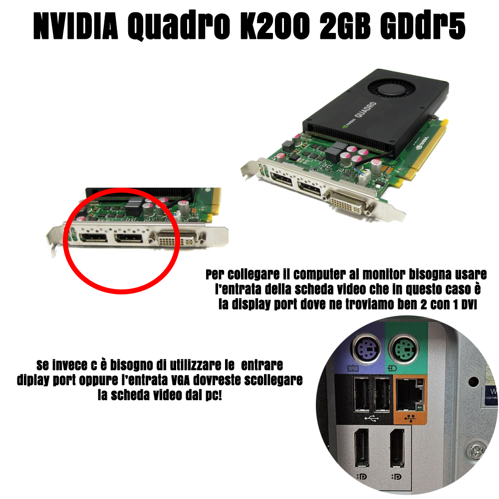 HP Workstation Z240 PC RICONDIZIONATO, Processore core i7-6700K, Memoria Ram 64GB, Disco 1500 GB (1000 SSD + 512 HDD), SCHEDA VIDEO NVIDIA QUADRO K2000 2GB DDR5, WIN 11 PRO + OFFICE 365